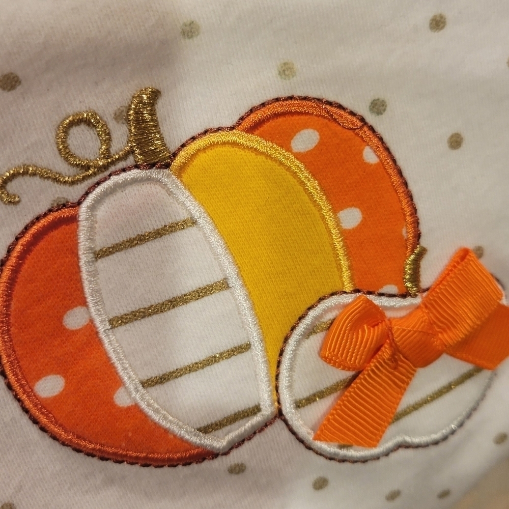 Baby girl pumpkin Thanksgiving top size 3 mo - Picture 5 of 8